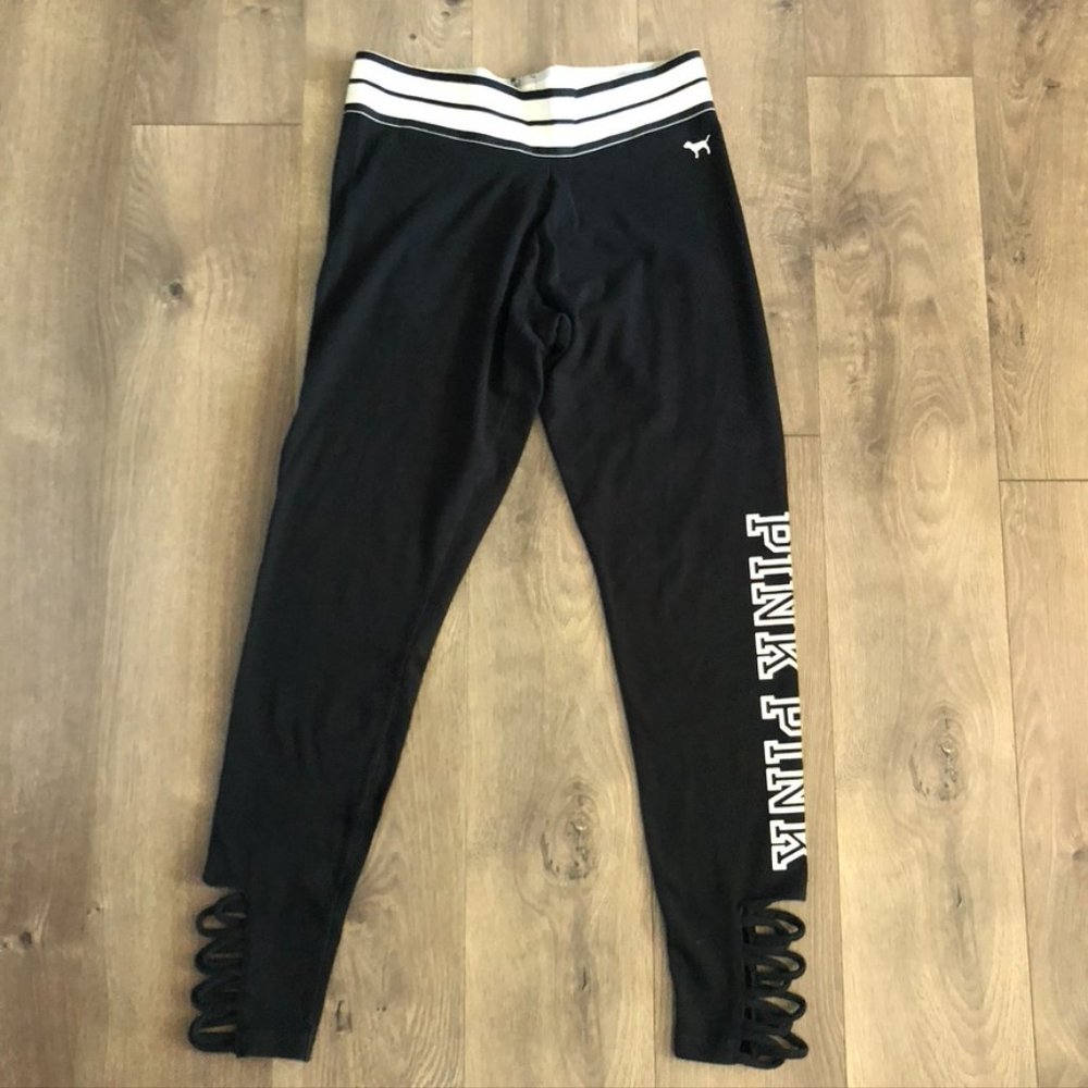 Victoria’s Secret Pink Black Leggings Size:Medium